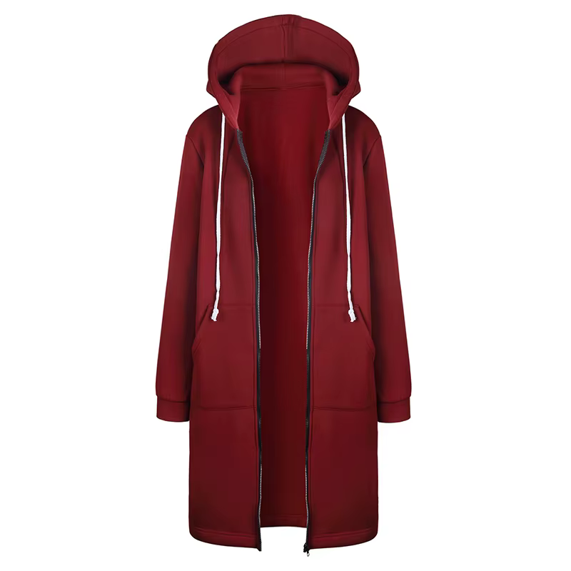Parka à capuche épaisse pour femme, veste ample, avec fermeture éclair, poche, taille Maxi, robes de