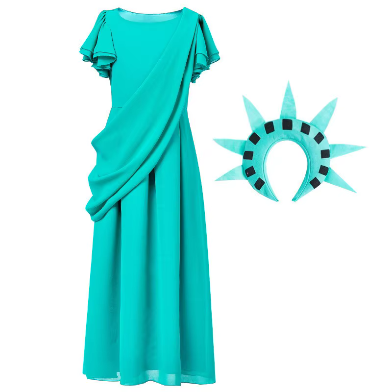 Costume de la Statue de la Liberté pour enfants, robe grecque et romaine antique, déguisement d'Hall