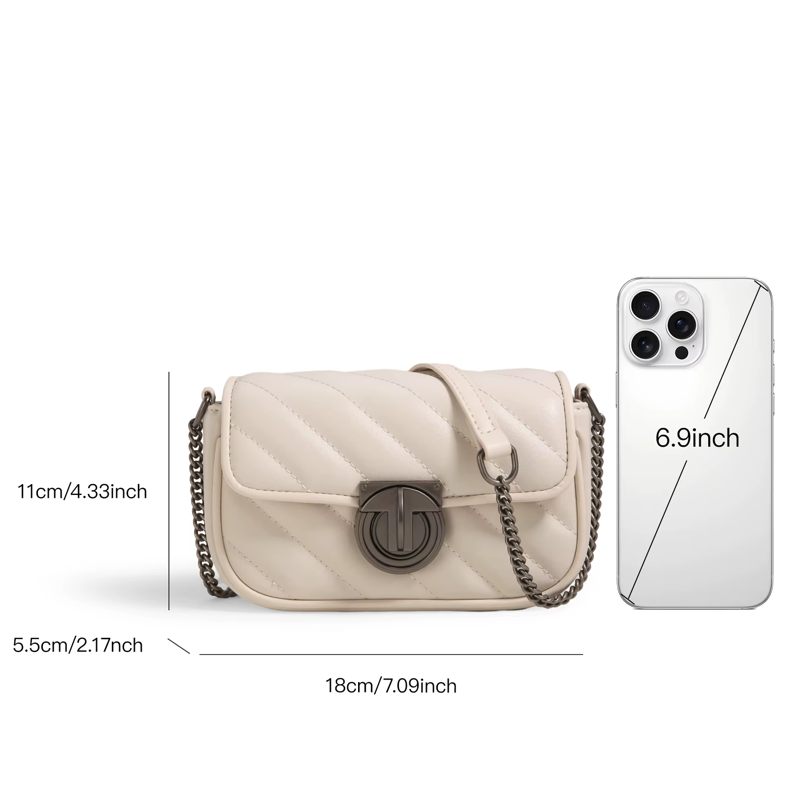 Sac à bandoulière en cuir matelassé ITAMOOD, sac à bandoulière de luxe et élégant pour femme, petit 