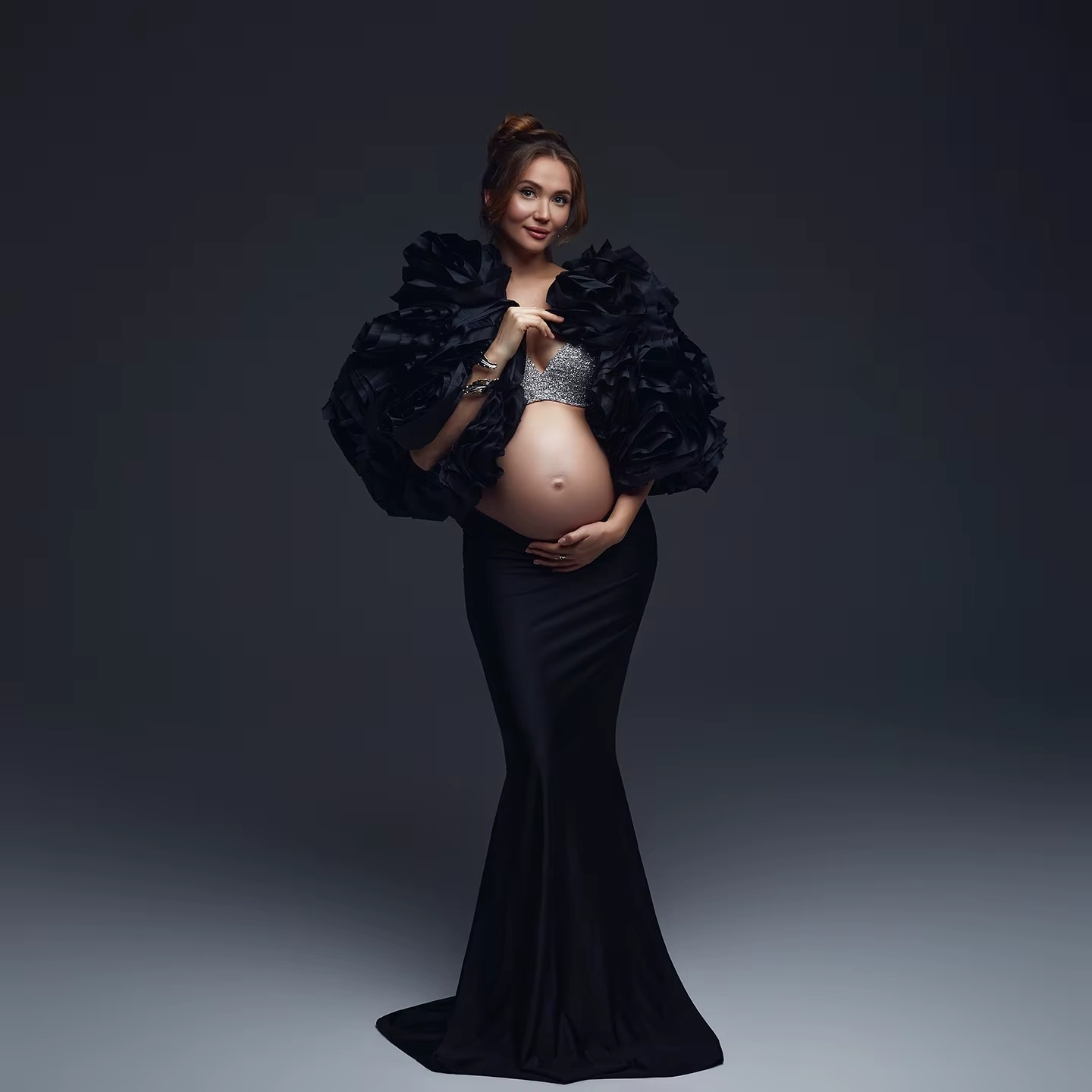2025 Manteau court superposé à volants noirs de style coréen tendance – Vêtements d'extérieur sculpt