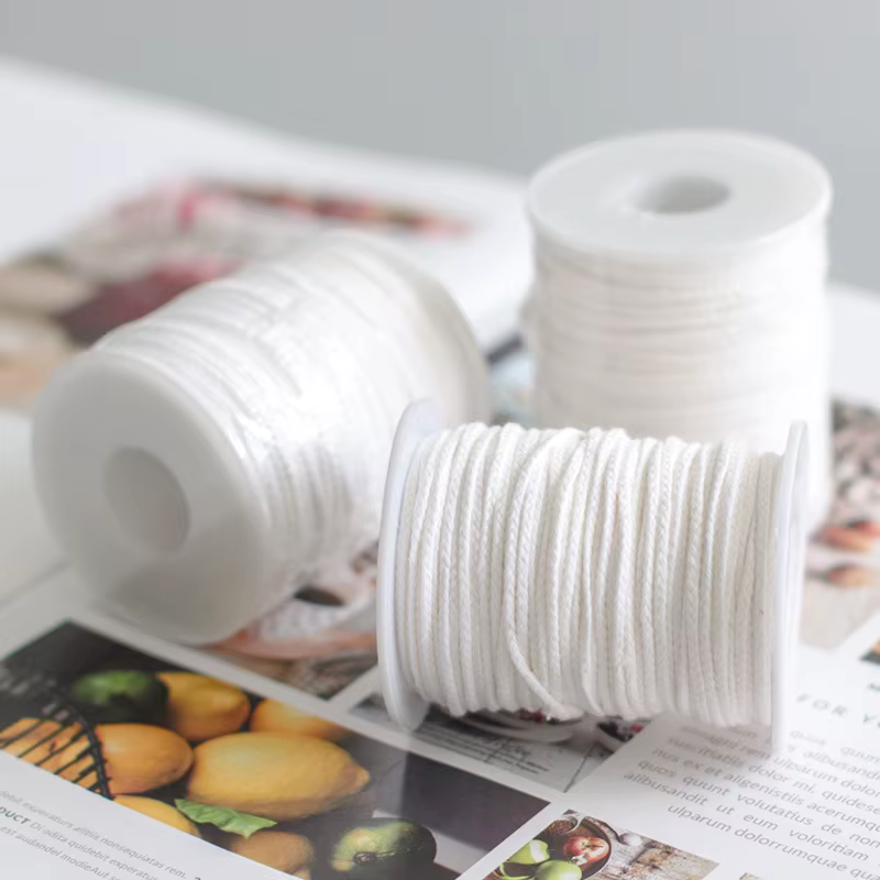 Mèche de bougie blanche en coton tissé, 61 mètres/rouleau, bobine, matériel de fabrication de bougie