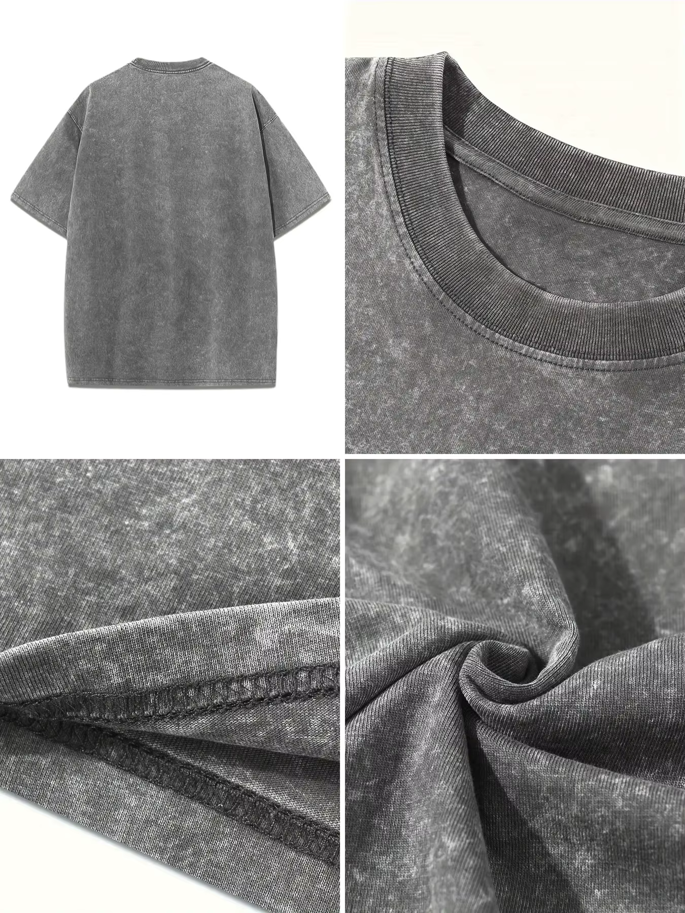 T-Shirt délavé surdimensionné pour femmes, en coton, imprimé ici arrive le soleil, décontracté, col 