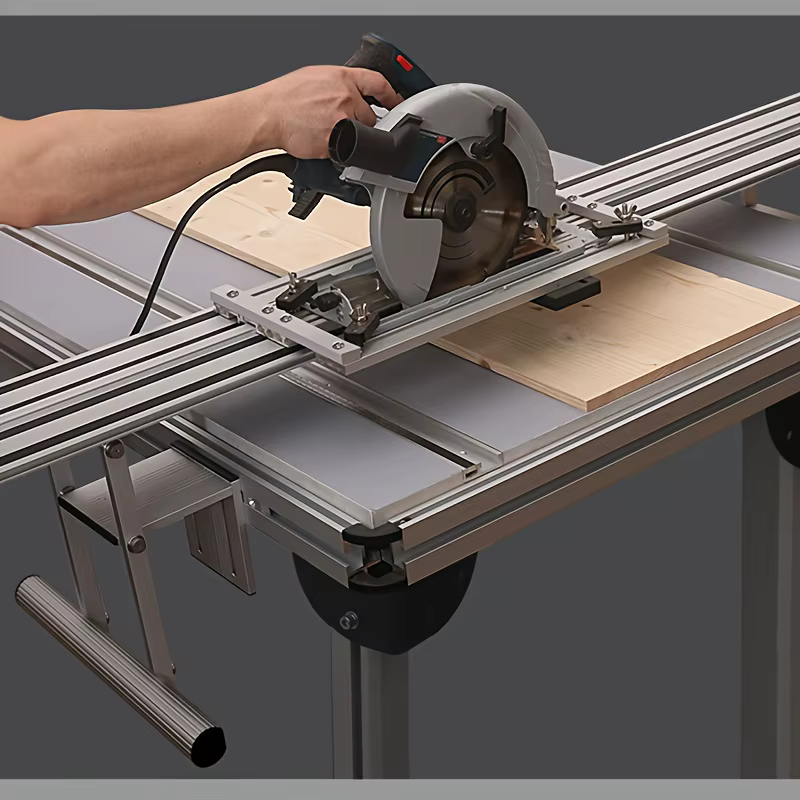 1 ensemble pour scie circulaire, Rail de guidage, pistes, réglage de l'ascenseur, Table de coupe dro