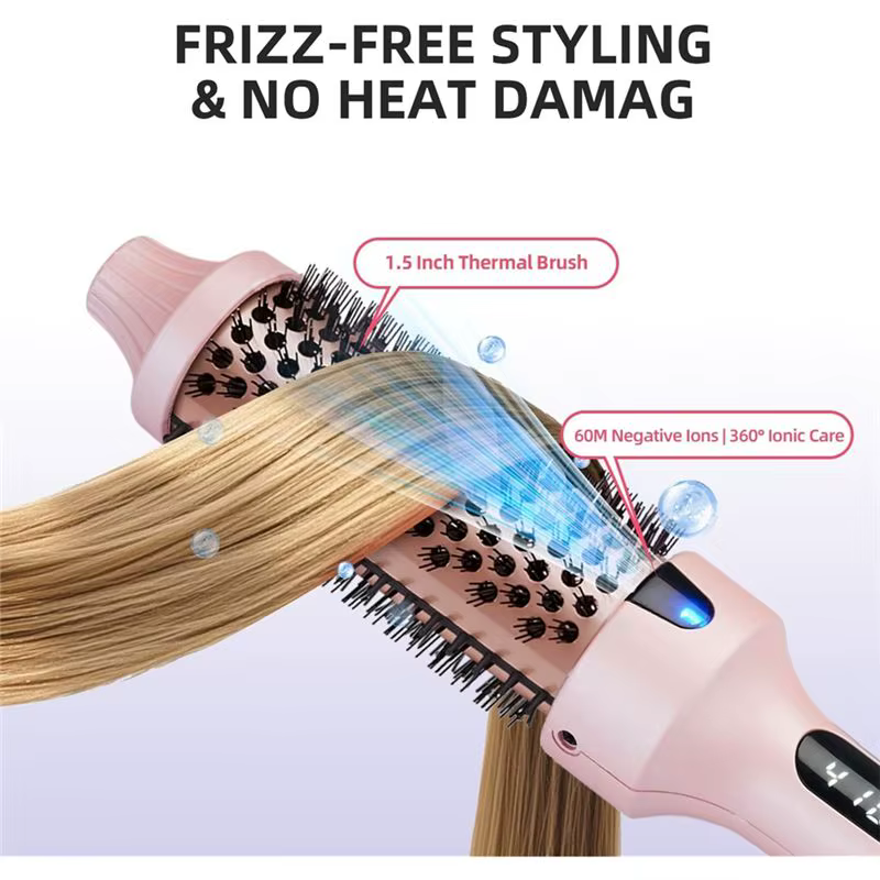 YANA35R brosse thermique brosse à friser, brosse ronde thermique chauffée ionique négative pour Look