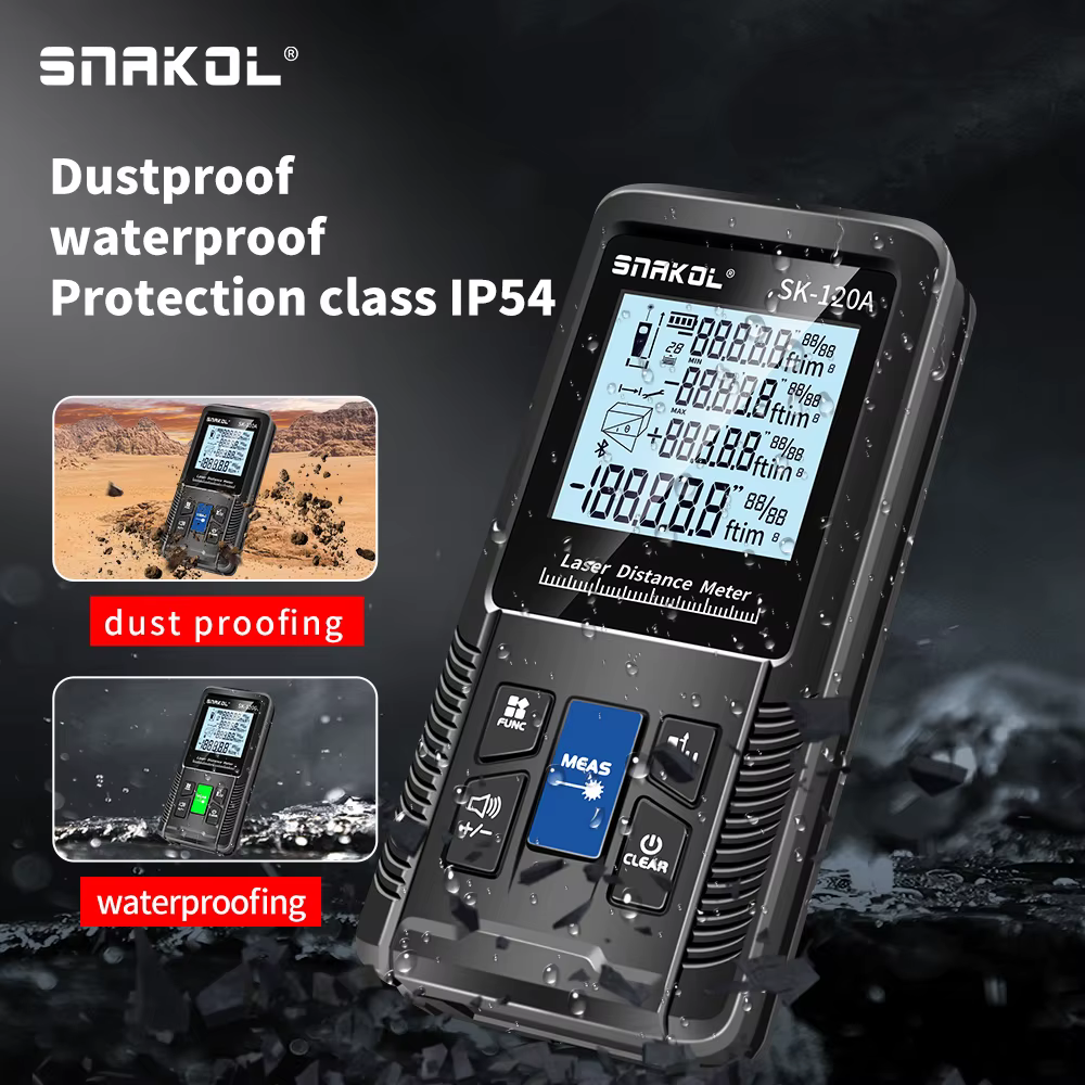 Snakol ruban à mesurer Laser 120M télémètre Laser vert haute précision Roulette fonctions de mesure 
