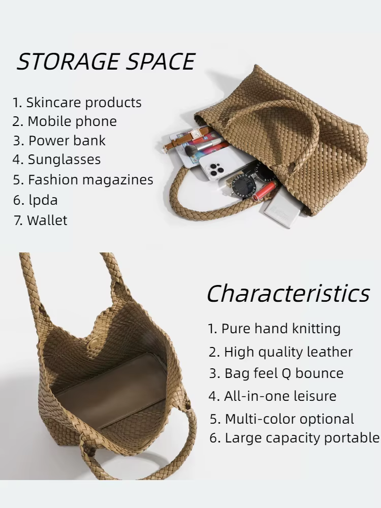 Sac à main rayé pour femmes, fourre-tout tissé élégant et décontracté, sac à bandoulière de luxe en