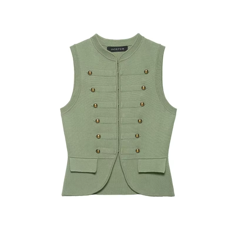 Nouveau gilet tricoté sans manches pour femme, rafraîchissant et élégant, pour la saison des diplôme
