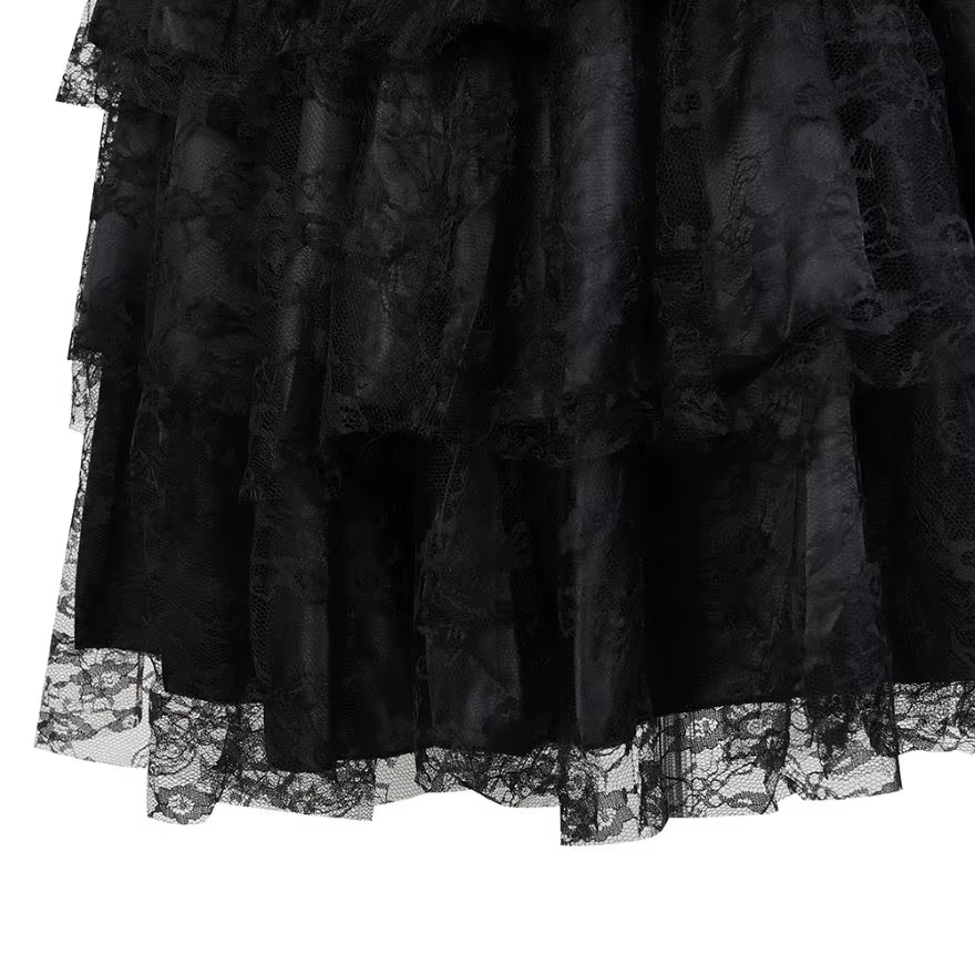 Femmes gothique Sexy dentelle florale maille Tulle Mini jupe plissée Showgirl mode fête danse jupes 