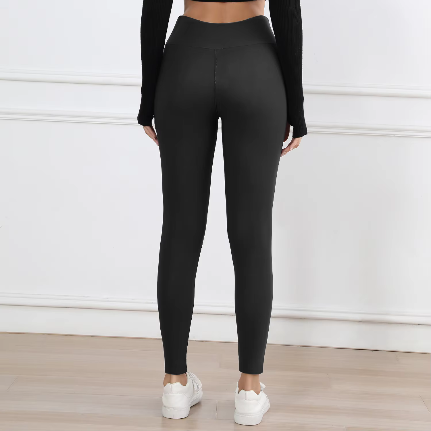 Leggings en polaire pour femmes, pantalons évasés épais, collants thermiques taille haute, contrôle 