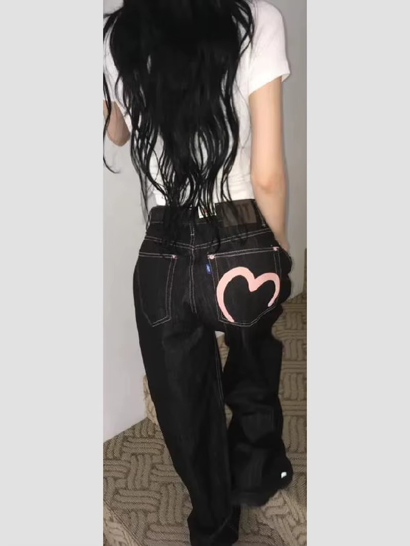 Jean Denim Y2K pour femme, Baggy, coupe large, Grunge, Harajuku, Cowboy, nouveau pantalon coréen pou