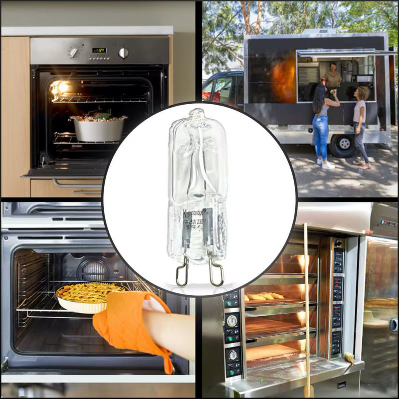 Ampoule halogène G9 40W pour micro-ondes, éclairage de four, verre transparent, chaque éclairage int