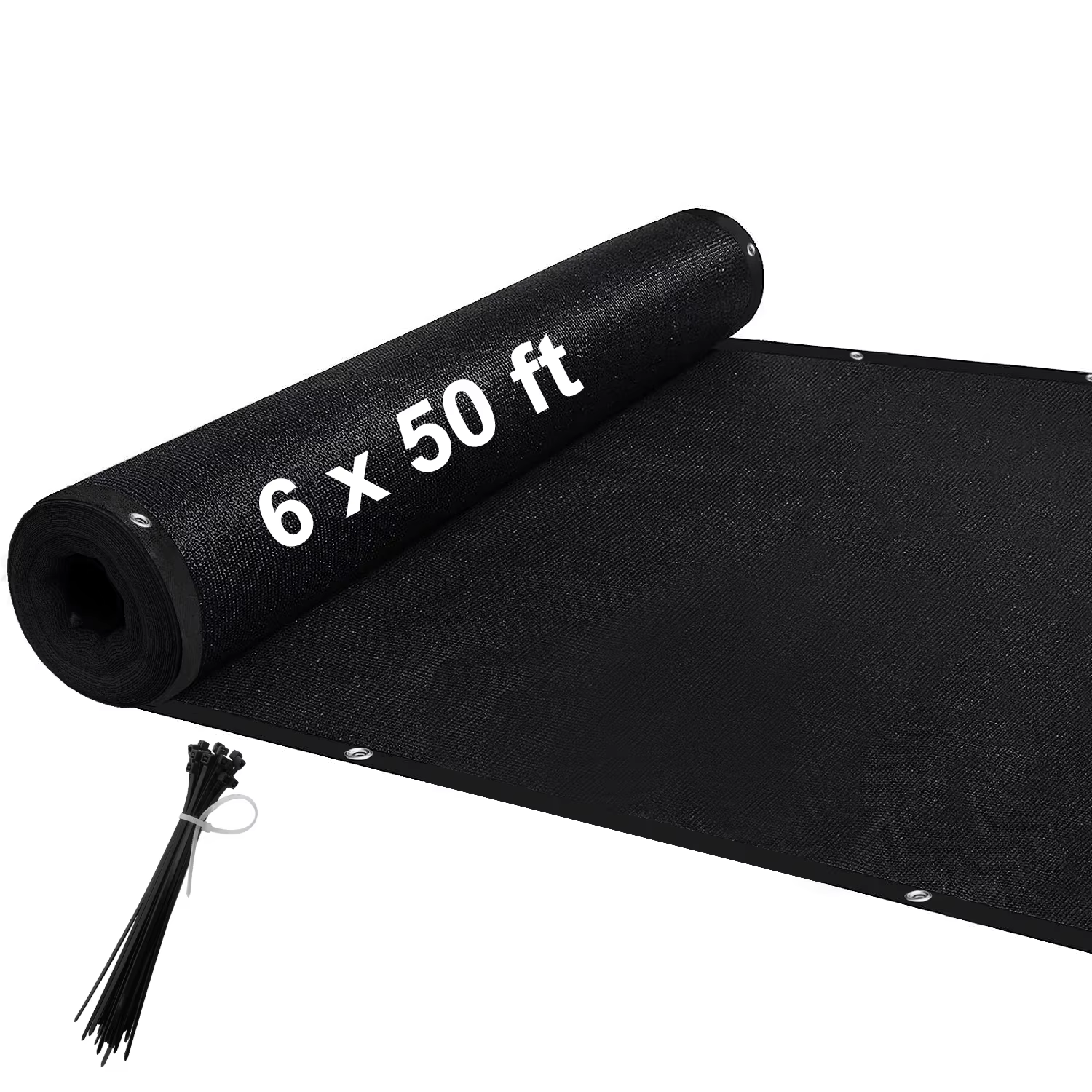 Clôture d'Intimité de 6 Pieds x 50 Pieds, Écran 90%, Ombre de Cigarage Temporaire pour Mur, Gazébo, 