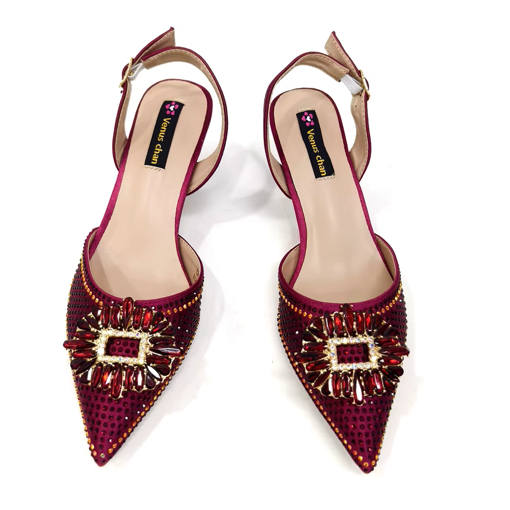 NigWin-Chaussures et sacs de fête pour femme, talon moyen, Parker pointu, chaussures de soirée éléga