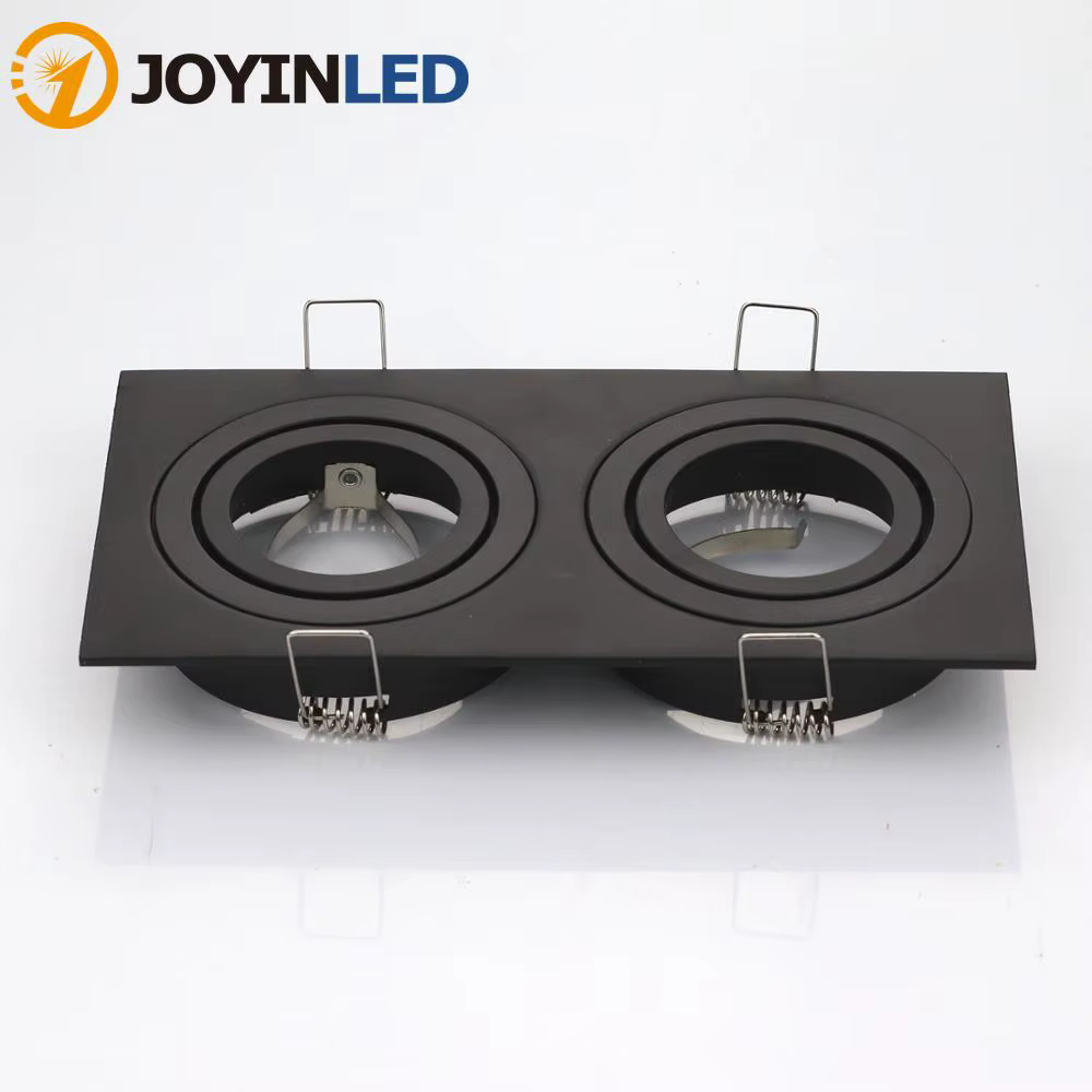Support de lampe en aluminium à Double tête GU10 MR16, noir, argent, blanc, GU10, cadre de fixation 
