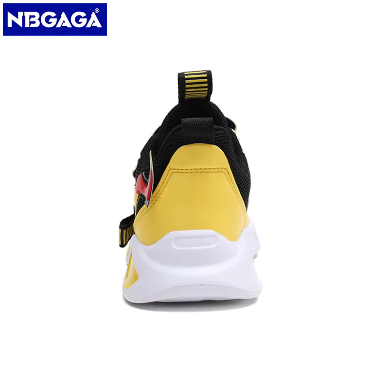 Chaussures de dehors en Maille pour Garçon, Baskets Décontractées, Tennis de Course, Jaune, pour Éco