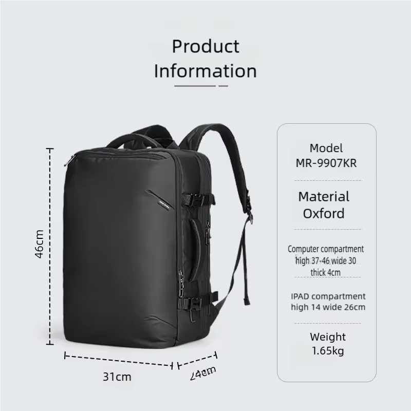 Sac à dos de voyage extensible Mark Ryden avec port USB, grand sac de week-end pour homme, sac à dos