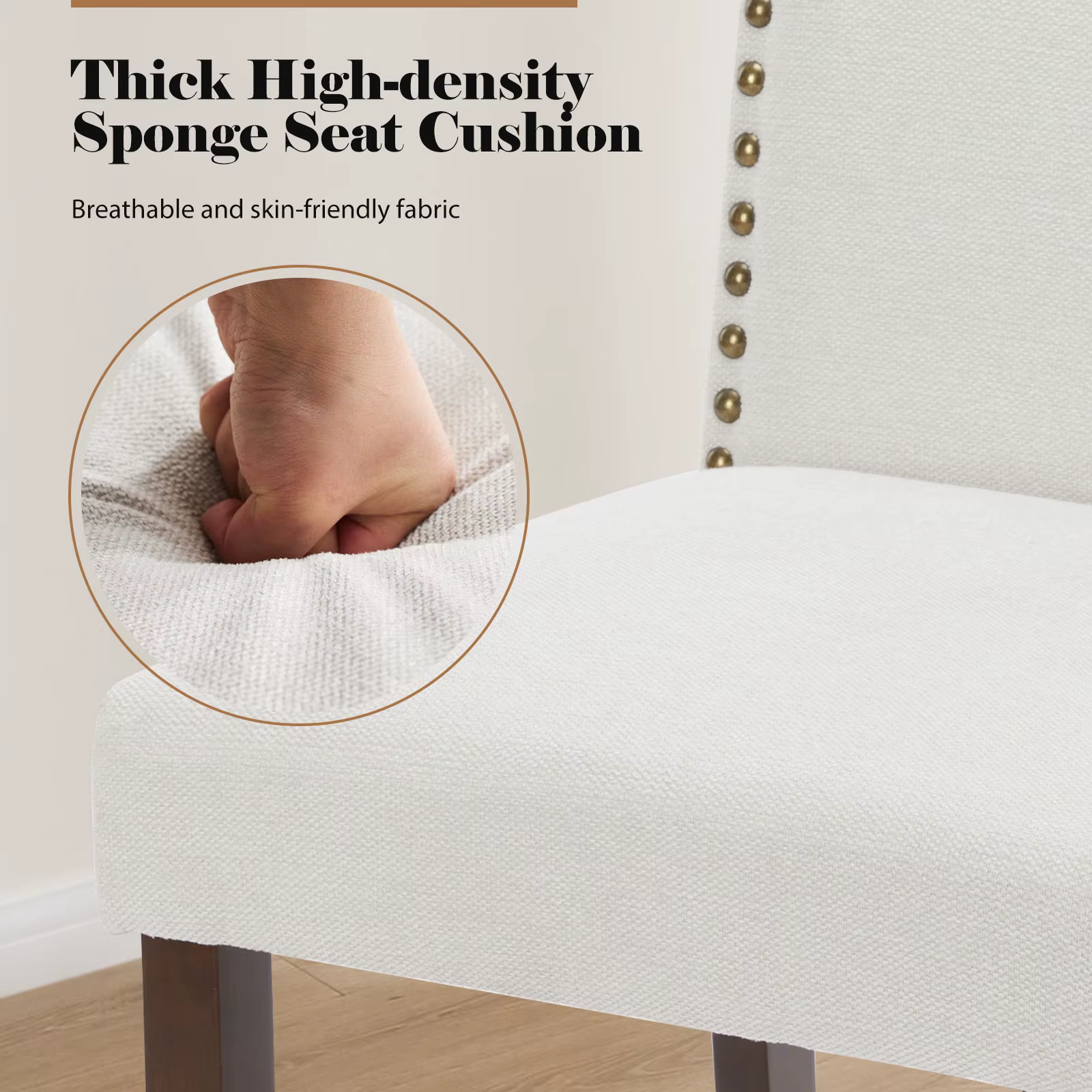 JIAN-Ensemble de chaises de salle à manger avec dossier rembourré, coussin en éponge épaissie, chais
