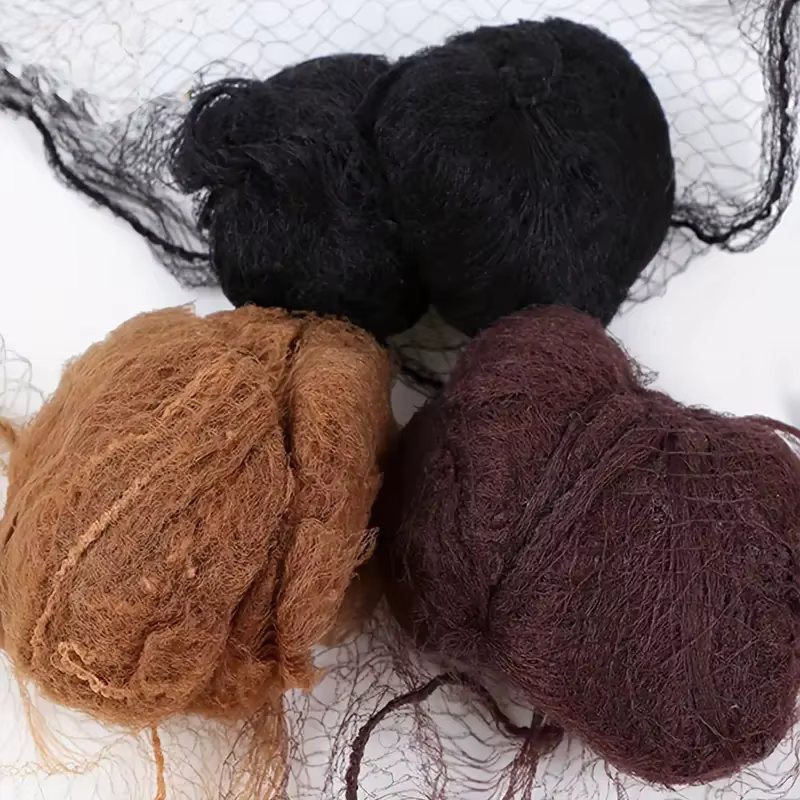 10/60 pièces filet à cheveux en Nylon Durable pour chignon outil de coiffure noir Beige brun 5Mm fil