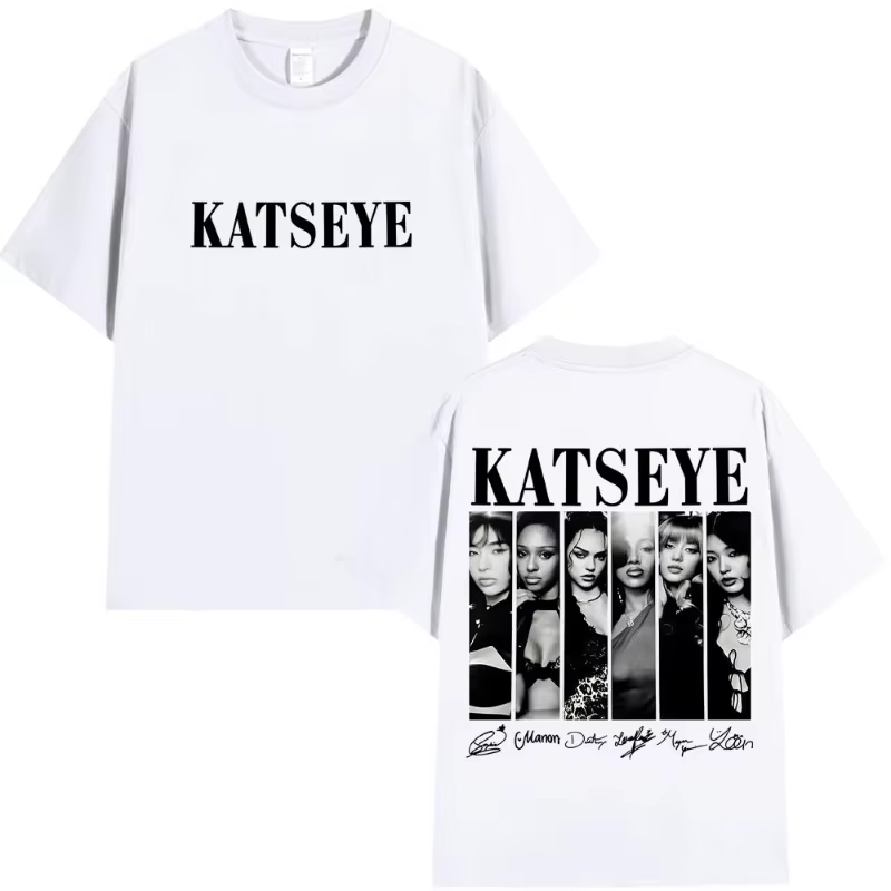 Vintage Style coréen Katseye graphique t-shirts Kpop mode hommes femmes populaire T-shirt 100% coton