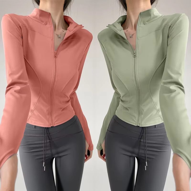 Sun – manteau de sport à séchage rapide pour femmes, veste de Yoga à manches longues avec fermeture 