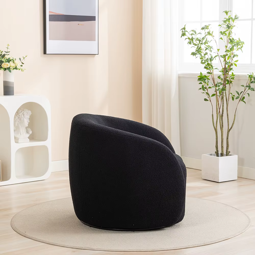 SEYNAR-Fauteuil d'Accent à Comcussion Moderne en Velours Résistant à 360, Chaise d'Appoint Ronde pou