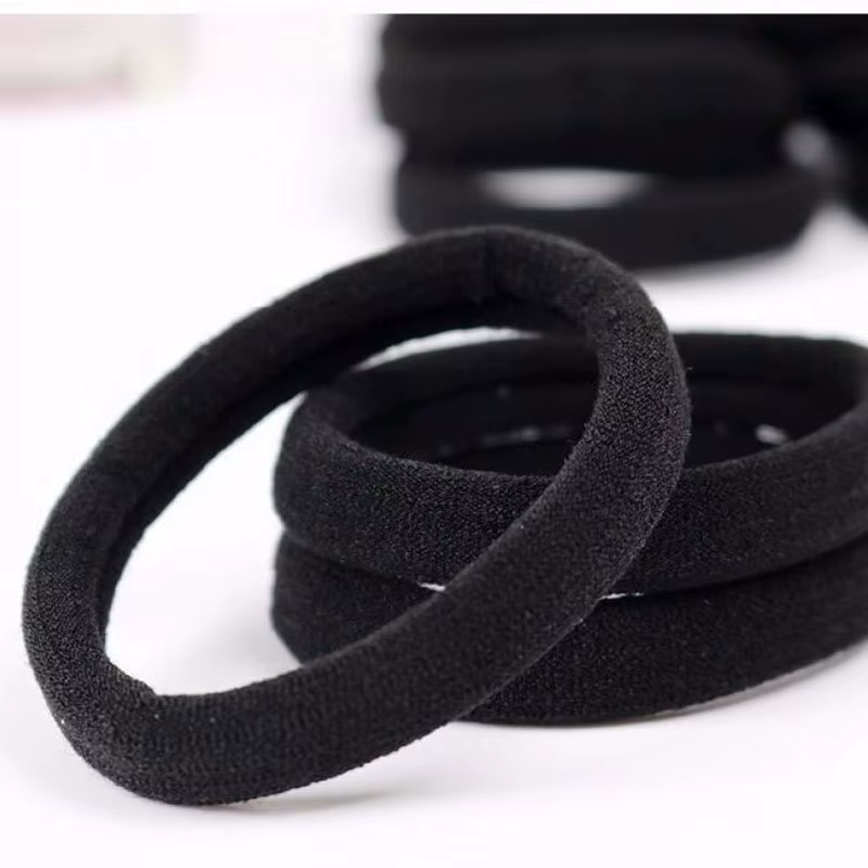 Bandes de cheveux noires pour femmes et filles, chouchous en caoutchouc à haute élasticité, porte-qu