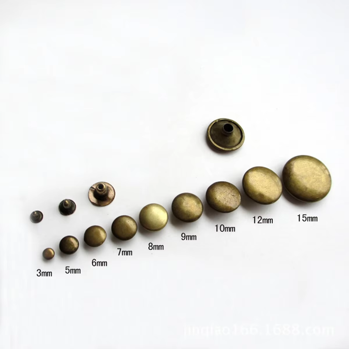 100 ensembles de Rivets à capuchon unique en métal de 3mm ~ 10mm, goujons ronds pour bricolage, sac