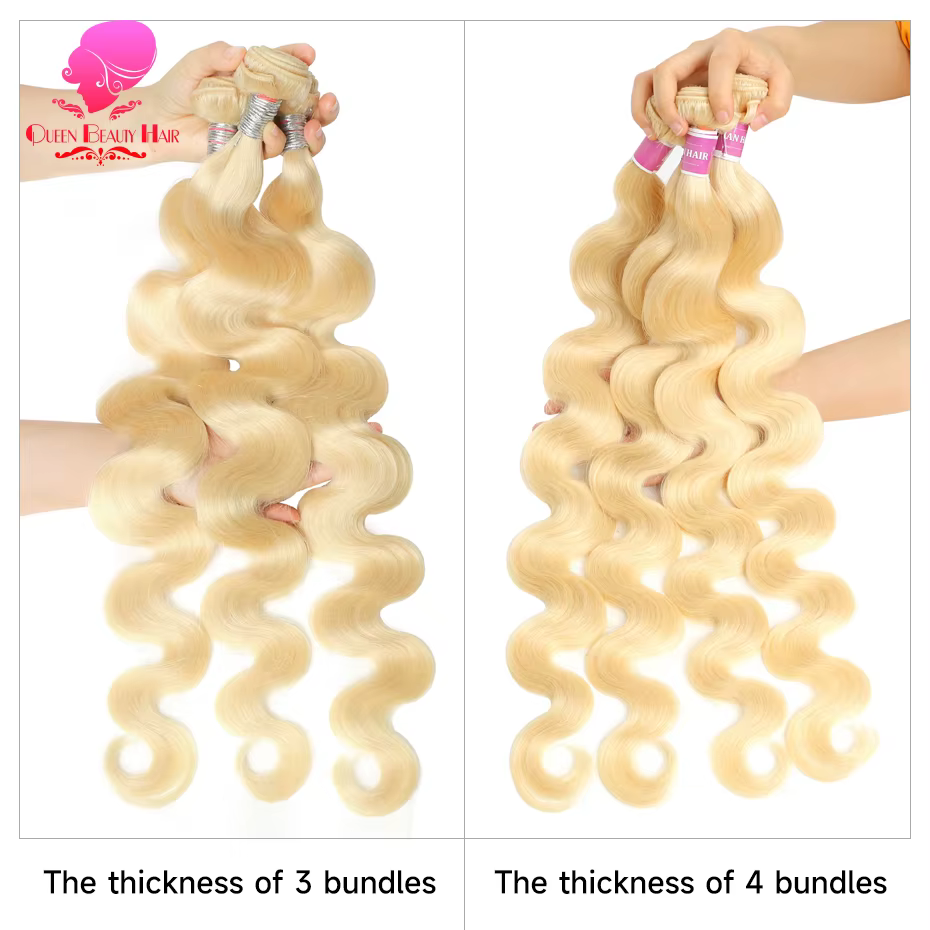 Extensions de cheveux humains Remy 613 blond miel, 30-40 pouces, double trame, ondulés, style péruvi