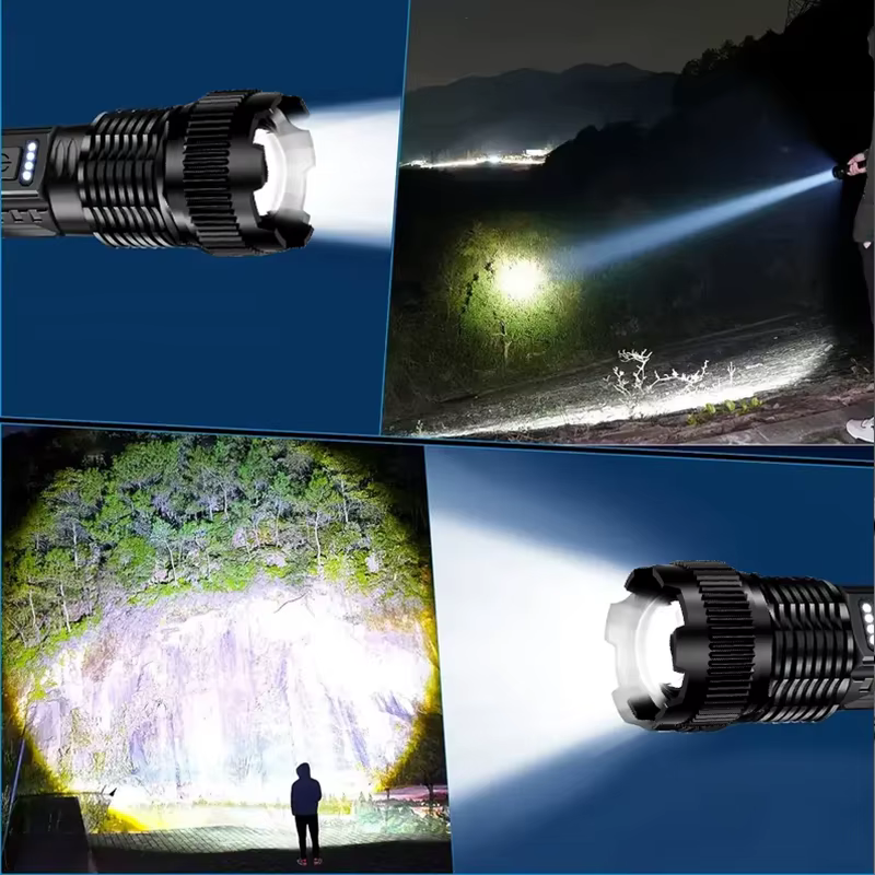 Lampes de poche Led haute puissance, torche tactique très forte, 6 Modes, lanterne Rechargeable pour