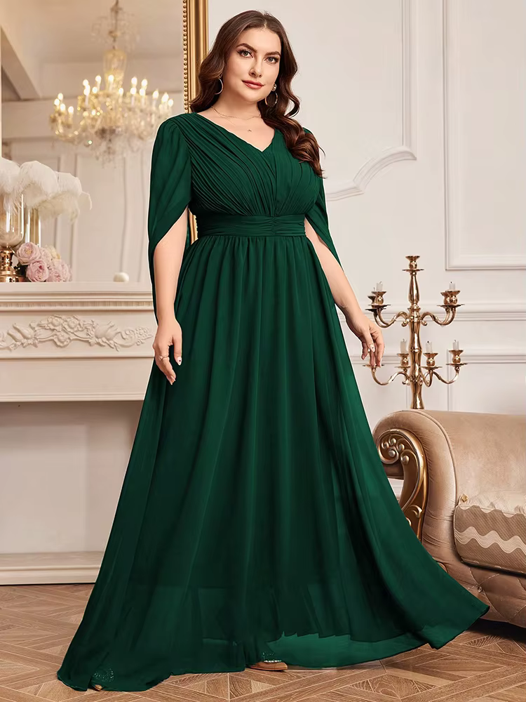 TOLEEN-Robes monochromes à col en V pour femmes, ceinture ornée, luxe, élégant, soirée, Rh, fête, de