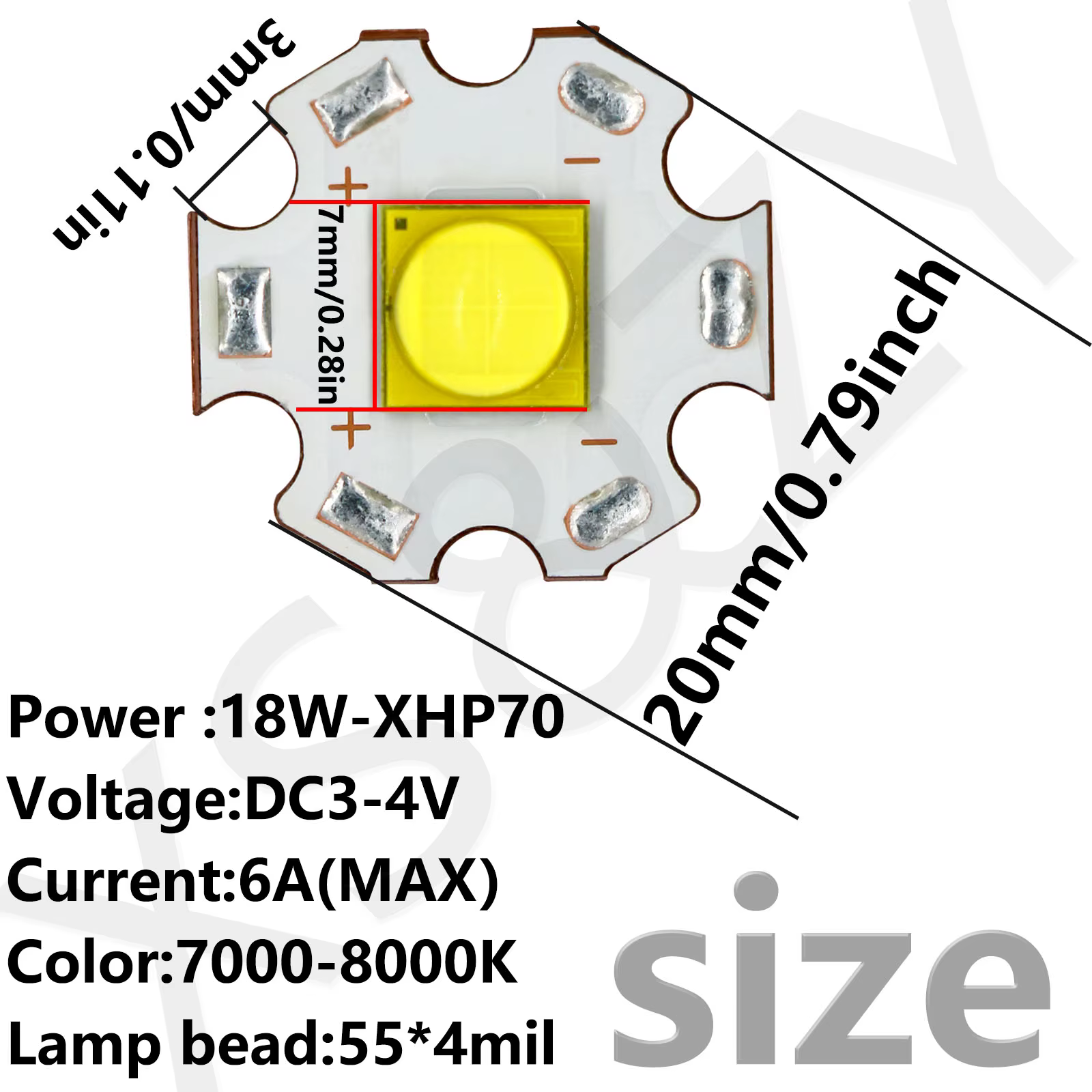 XHP70 XHP90 XHP110 Led pour lampe de poche 72W 30W haute puissance 30W perle de lampe 6A 10A 24A bla