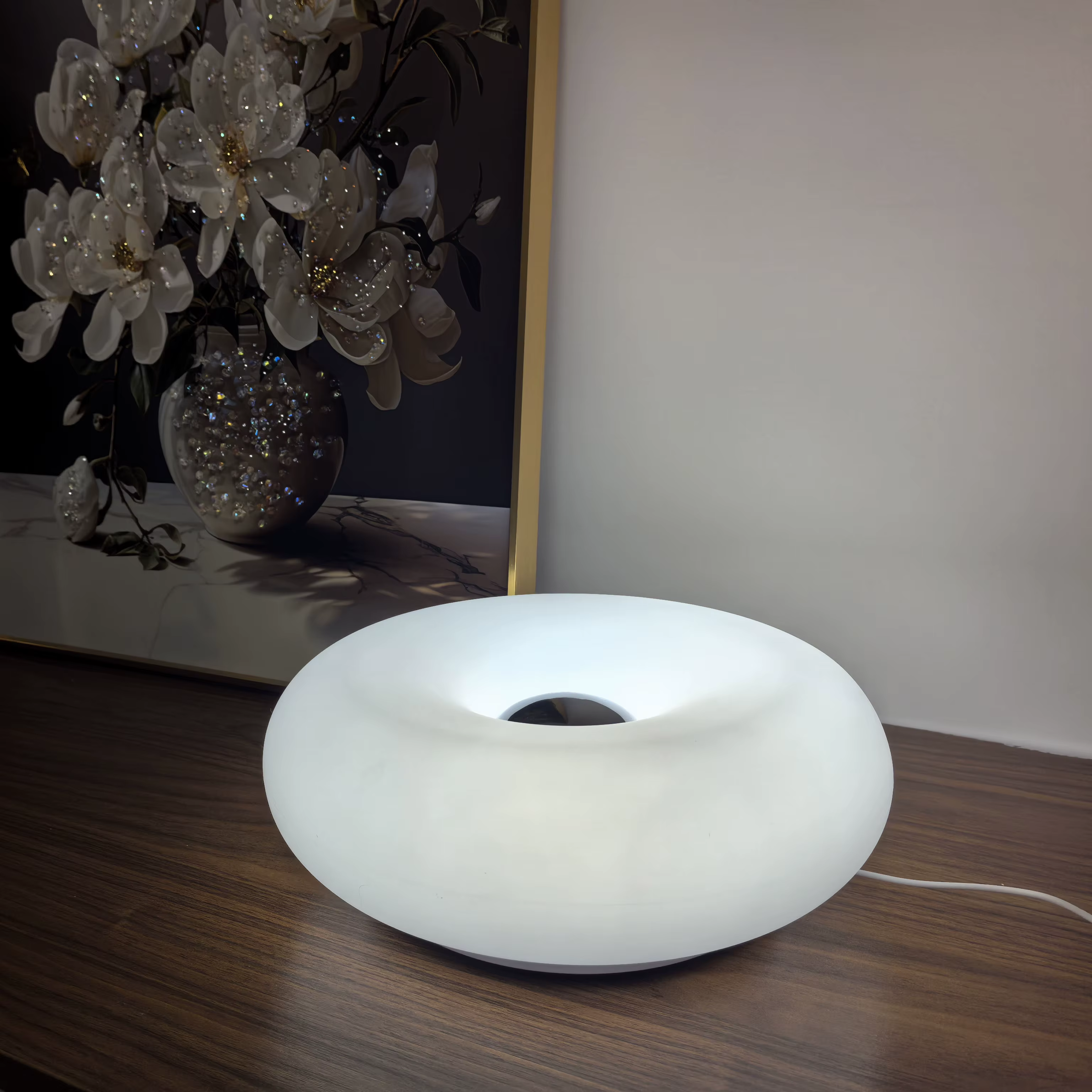 Bauhaus lampe de table prise USB chambre lampe de chevet salon salle à manger décoration beignet lum