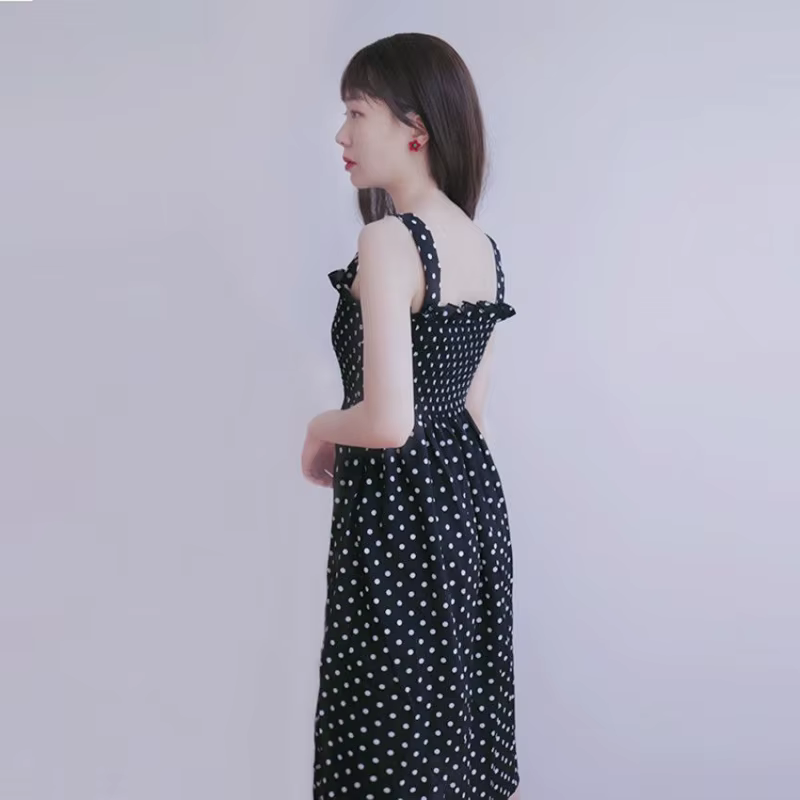 Robe d'été en fibre de point pour femmes, sexy, dos nu, A-ligne, bretelles spaghetti, style plage, c