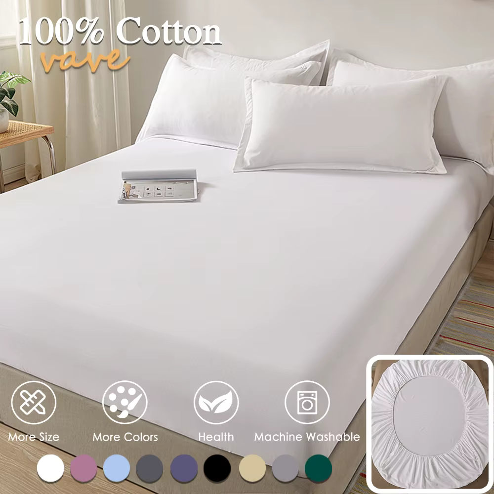 Drap-housse 100% coton avec bandes élastiques, housses de matelas réglables antidérapantes pour lit 