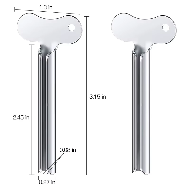 Presse-Tube de dentifrice en acier inoxydable, 1 à 6 pièces, clé en métal, pour salle de bains, tein
