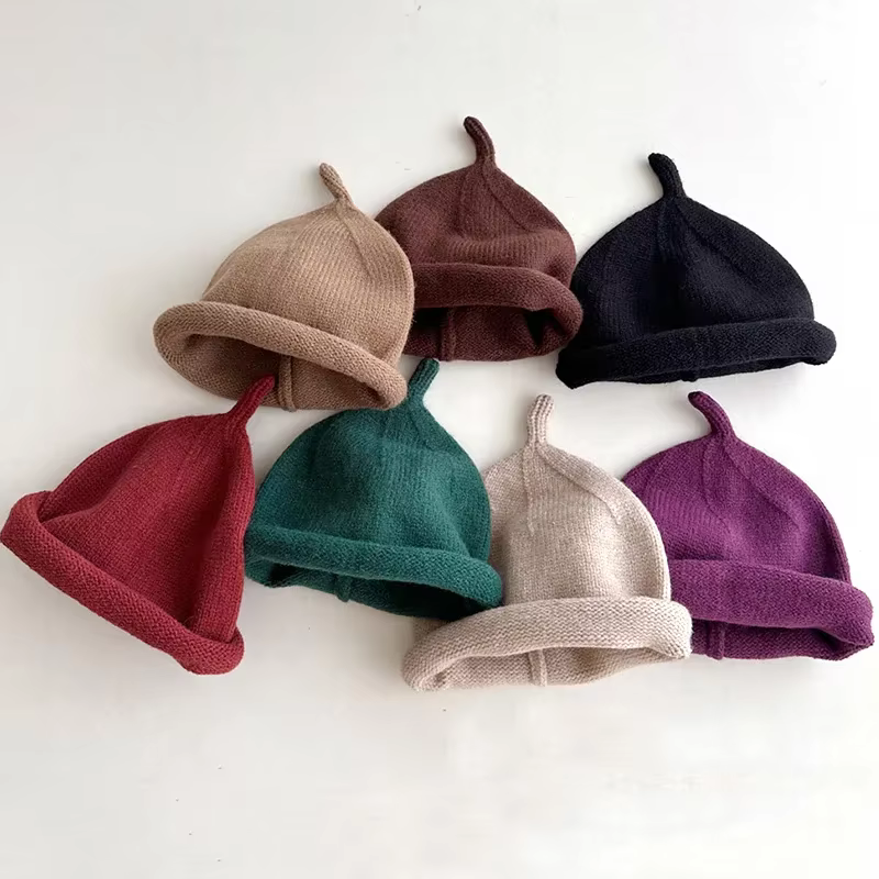 Chapeaux d'hiver pour enfants, pour nouveau-nés garçons, Bonnet en Crochet, casquette pour petites f