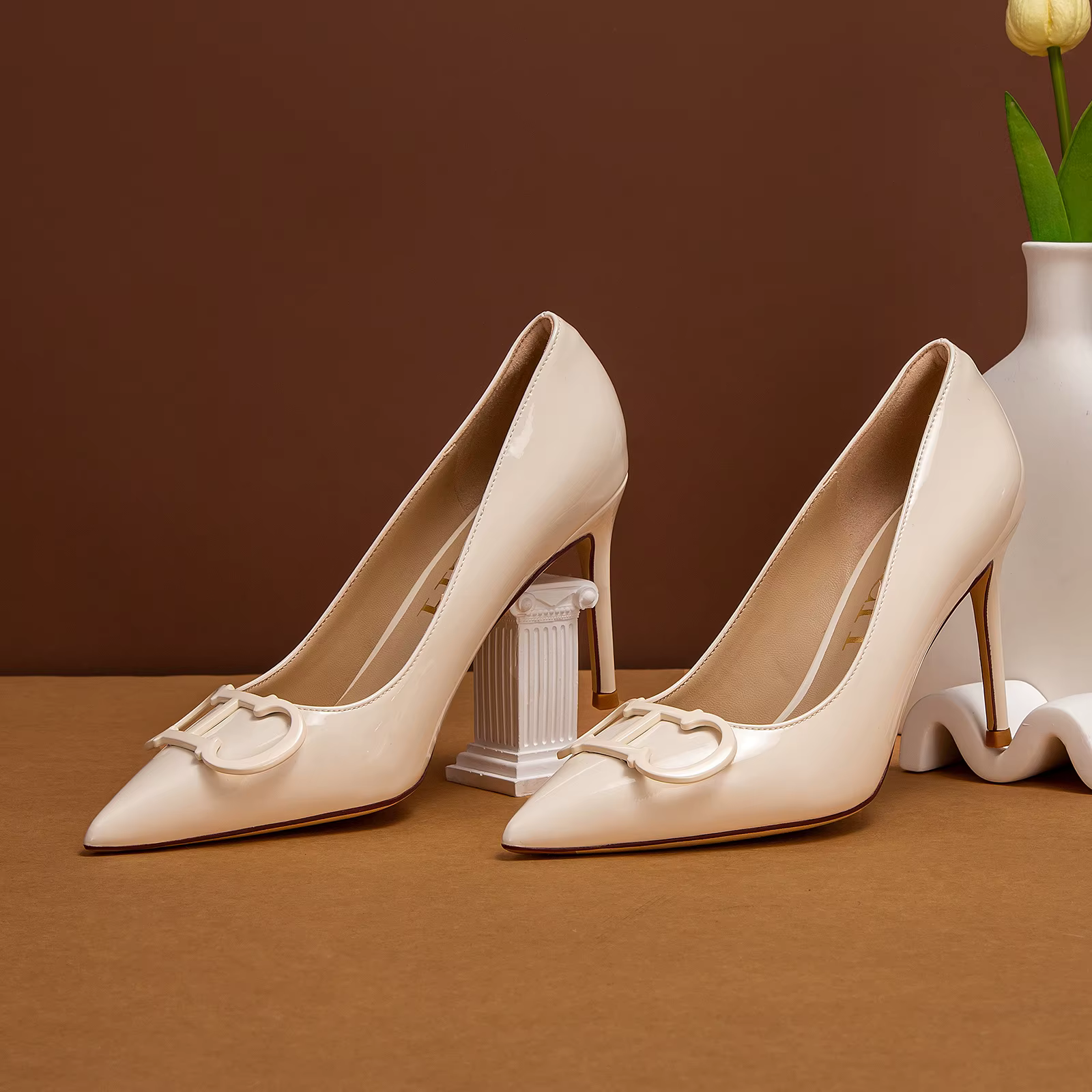 C-H talons hauts pour femmes printemps nouvelle Collection chaussures pour femmes d'affaires beiges 