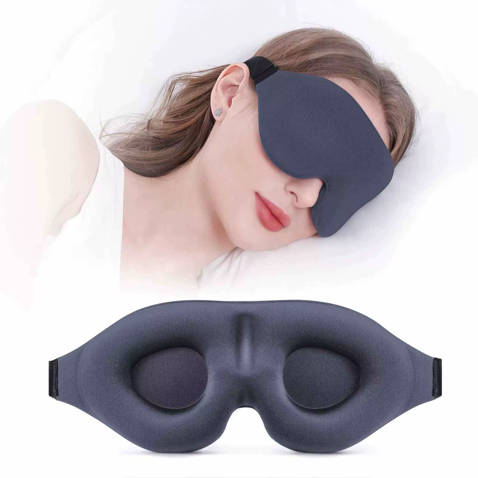 Masque pour les yeux pour dormir, masque de sommeil 3D profilé, bandeau concave moulé, masque de som