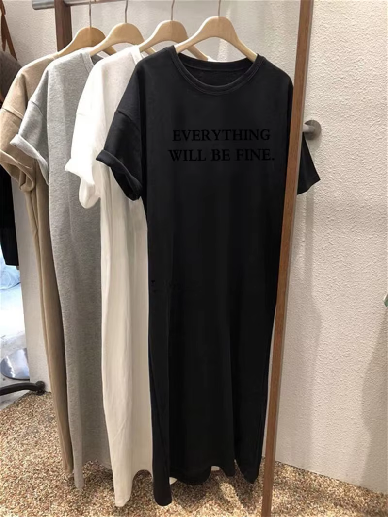Robe d'été fine, grande taille, ample, manches courtes, pour femmes, nouvelle lettre imprimée, Simpl