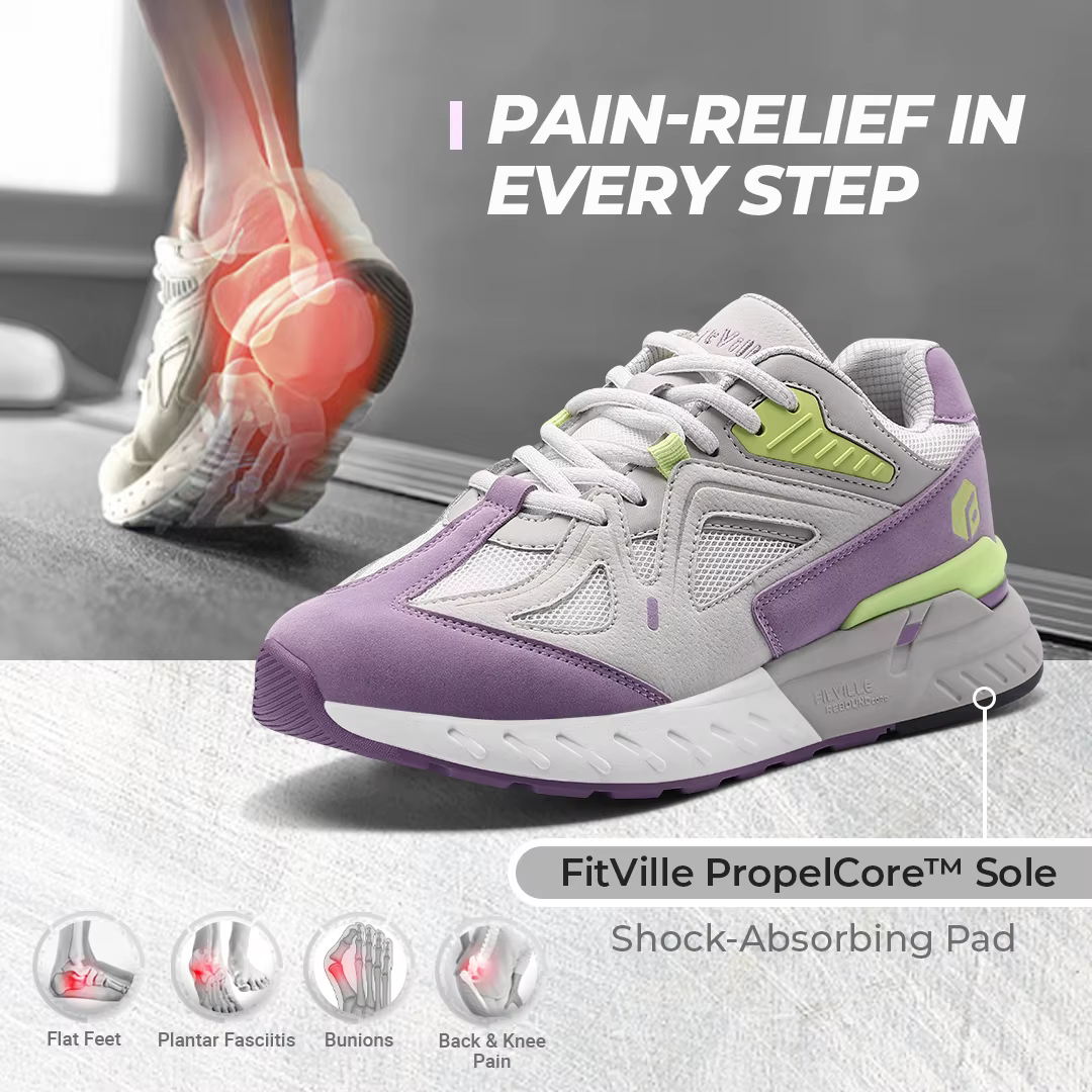 FitVille chaussures de marche Extra larges pour femmes baskets légères à large largeur pour pied pla