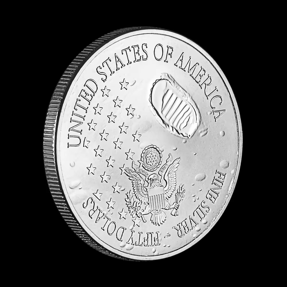 Pièce commémorative américaine 50e anniversaire de la lune, cadeau de collection coloré, pièce plaqu