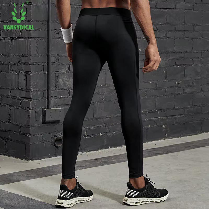 VANSYDICAL – pantalon de Compression pour hommes, collant de course avec rayures réfléchissantes, Le