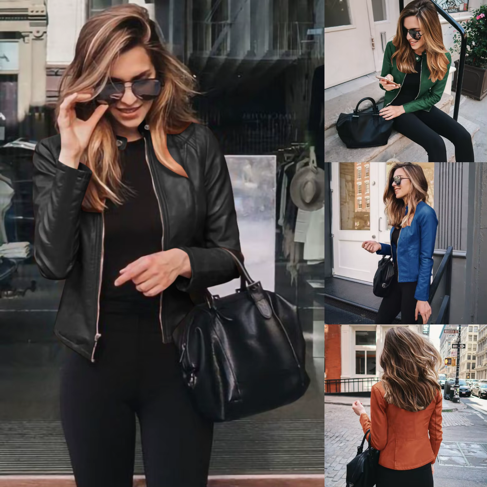 Veste bombardier Vintage en cuir PU pour femme, coupe-vent à fermeture éclair, mode décontractée, au