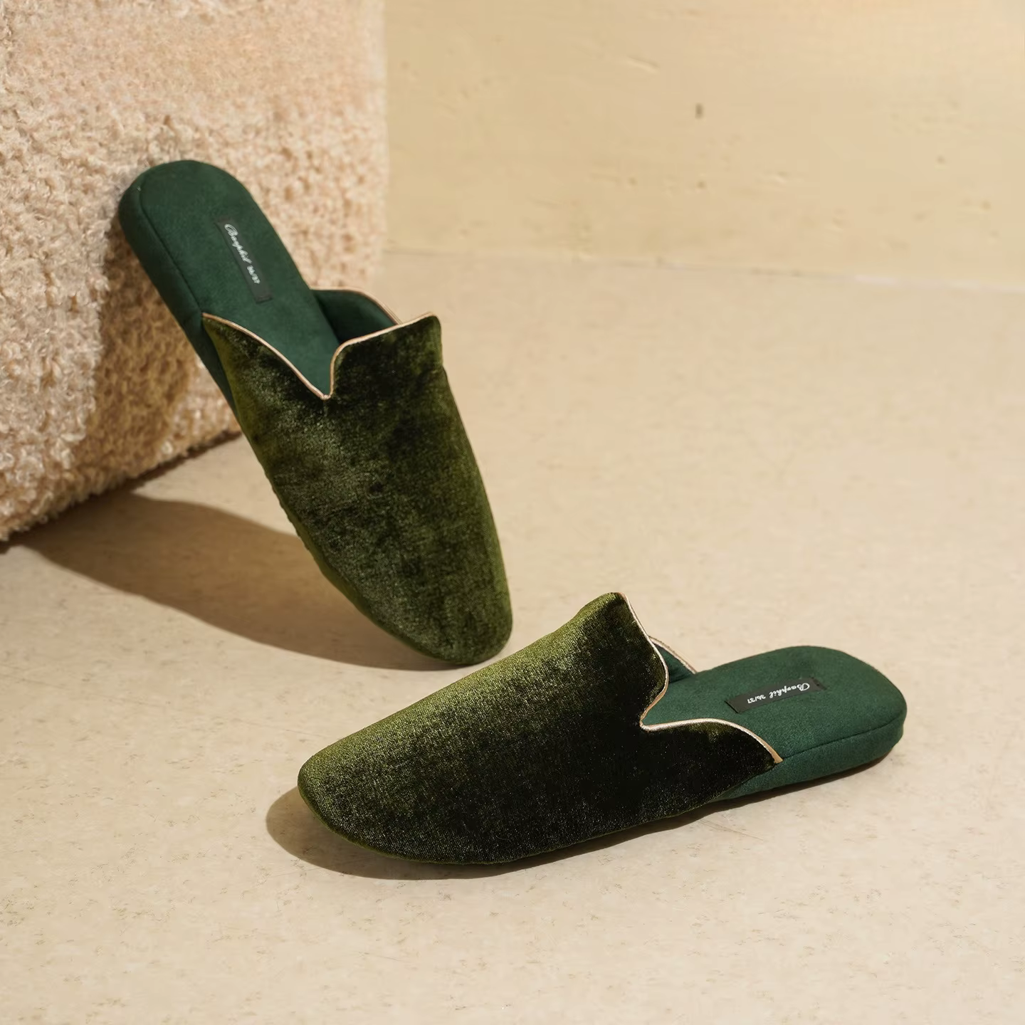 Pantoufles d'intérieur de Style chinois pour femmes, pantoufles chaudes en fourrure avec tissu en so