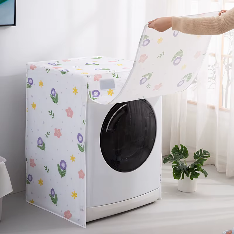 Couvercle anti-poussière pour Machine à laver à tambour, imprimé de dessin animé mignon, couverture 