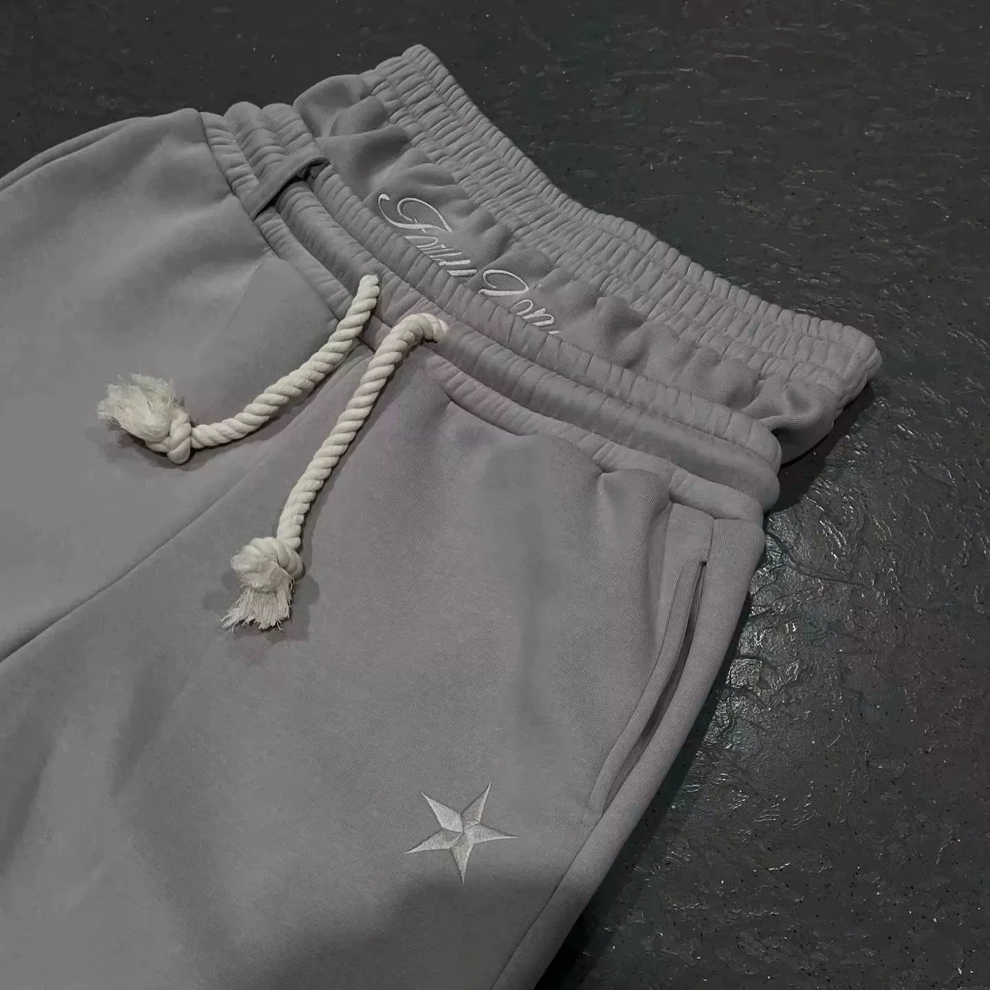 Harajuku – pantalon de survêtement ample à Double taille Y2K, couleur unie américaine, lettres brodé