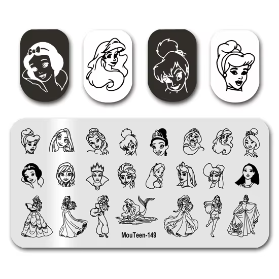 Plaque de tampon MouTeen-148 grandes plaques d'estampage d'ongles Disney Mickey Mouse ensemble de ma