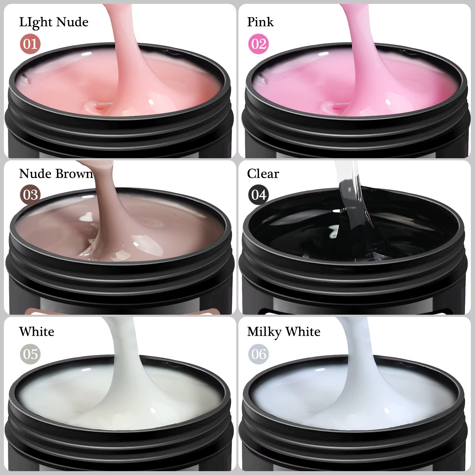 1 pot 100/150g Poly Gel pour ongles UV LED durci constructeur Gel pour ongles acrylique cristal Exte