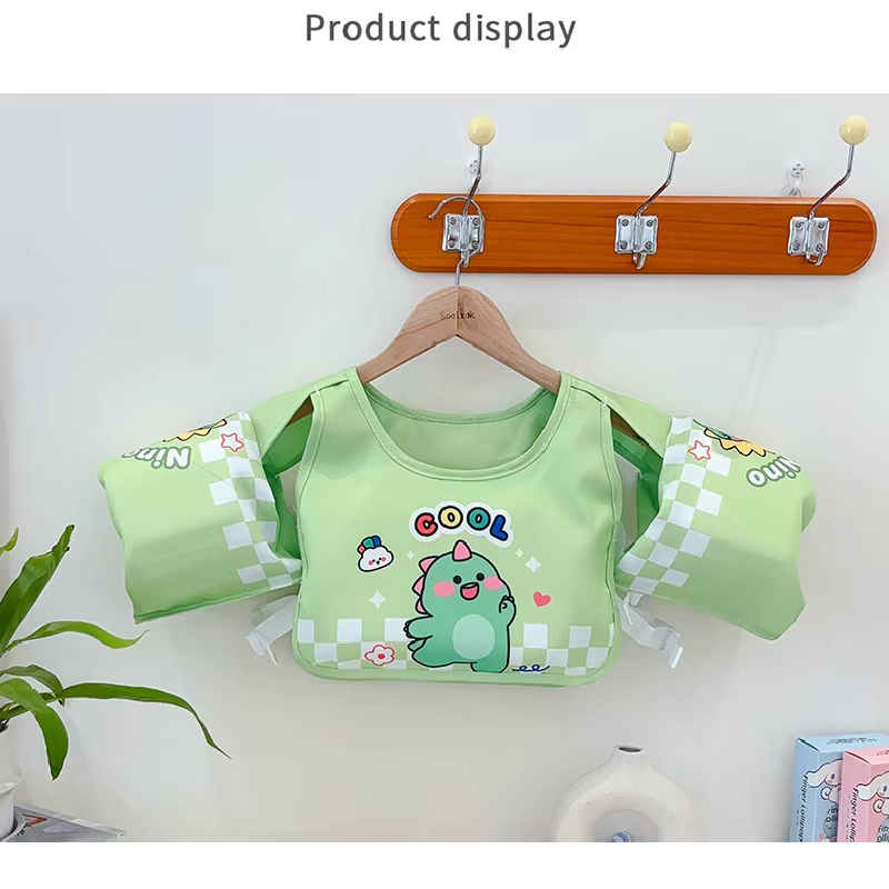 Bébé flotteur dessin animé bras manches maillot de bain mousse sécurité réglable gilet de sauvetage 