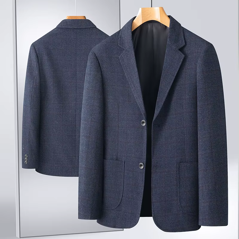 Blazer pour hommes d'âge moyen, tenue professionnelle décontractée, ample, Style britannique, sous-t